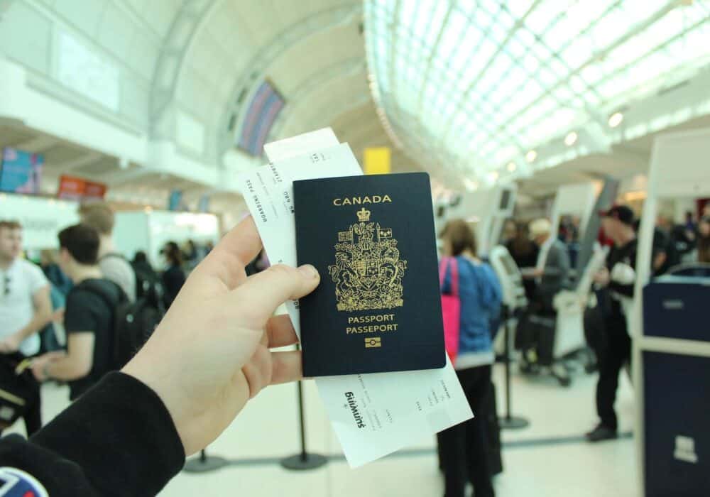 Person holding a passport